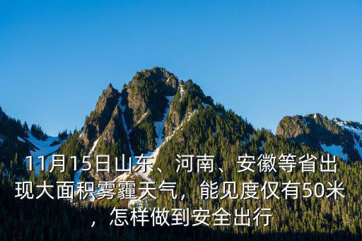 11月15日山東、河南、安徽等省出現大面積霧霾天氣，能見度僅有50米，怎樣做到安全出行