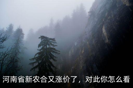 河南省新農(nóng)合又漲價了，對此你怎么看