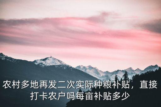農(nóng)村多地再發(fā)二次實(shí)際種糧補(bǔ)貼，直接打卡農(nóng)戶嗎每畝補(bǔ)貼多少