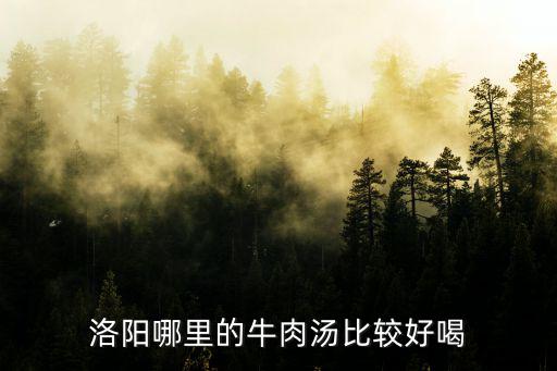 洛陽哪里的牛肉湯比較好喝