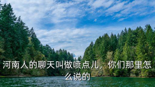 河南人的聊天叫做噴點兒，你們那里怎么說的