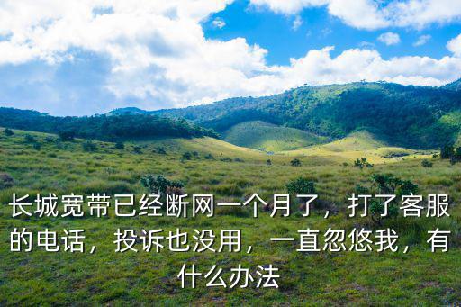 長城寬帶已經斷網一個月了，打了客服的電話，投訴也沒用，一直忽悠我，有什么辦法