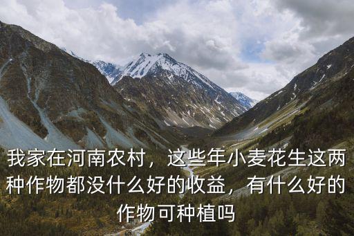 我家在河南農(nóng)村，這些年小麥花生這兩種作物都沒(méi)什么好的收益，有什么好的作物可種植嗎