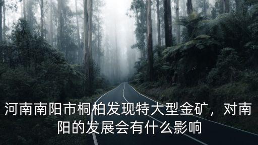 河南南陽市桐柏發現特大型金礦，對南陽的發展會有什么影響