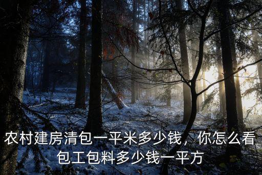 安陽蓋房一平米連工帶料多少錢,農(nóng)村建房清包一平米多少錢