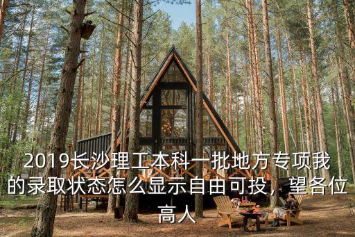 2019長(zhǎng)沙理工本科一批地方專項(xiàng)我的錄取狀態(tài)怎么顯示自由可投，望各位高人