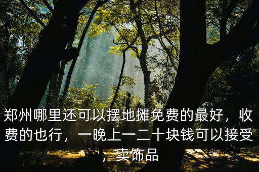 鄭州哪里還可以擺地攤免費的最好，收費的也行，一晚上一二十塊錢可以接受，賣飾品