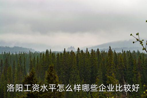 洛陽工資水平怎么樣哪些企業比較好