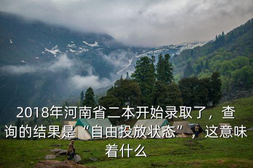 2018年河南省二本開始錄取了，查詢的結(jié)果是“自由投放狀態(tài)”，這意味著什么