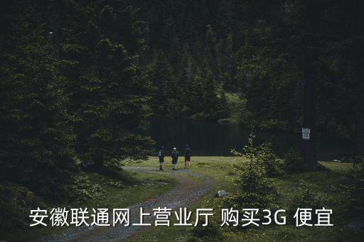 安徽聯通網上營業廳 購買3G 便宜