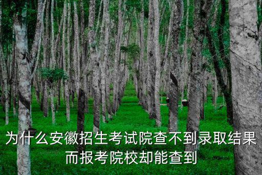 安徽省招生考試院，為什么安徽招生考試院查不到錄取結(jié)果而報(bào)考院校卻能查到