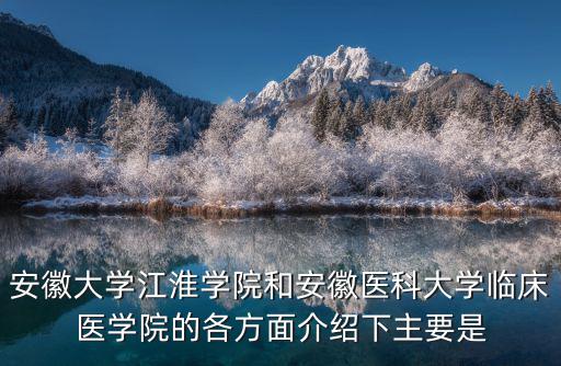 安徽大學江淮學院和安徽醫(yī)科大學臨床醫(yī)學院的各方面介紹下主要是