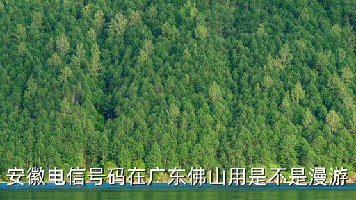 安徽電信號碼在廣東佛山用是不是漫游