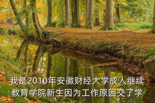 我是2010年安徽財經大學成人繼續教育學院新生因為工作原因交了學