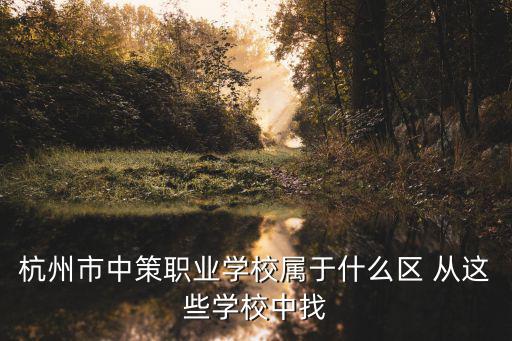 杭州市中策職業學校屬于什么區 從這些學校中找