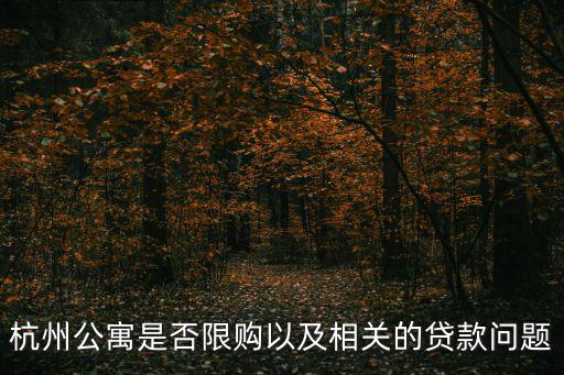 杭州公寓是否限購以及相關(guān)的貸款問題