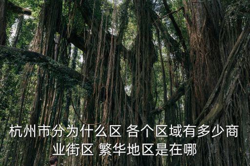 杭州區域劃分，杭州市分為什么區 各個區域有多少商業街區 繁華地區是在哪