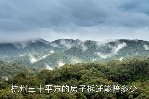 杭州三十平方的房子拆遷能陪多少