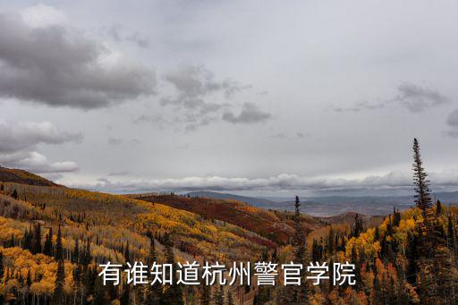 杭州警官職業(yè)學(xué)院，杭州的警官學(xué)校是一線的還是二線的