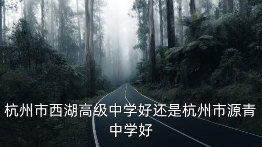 杭州市西湖高級中學好還是杭州市源青中學好