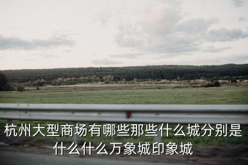 杭州大型商場有哪些那些什么城分別是什么什么萬象城印象城