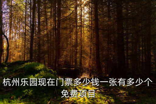 杭州樂園現(xiàn)在門票多少錢一張有多少個免費(fèi)項目