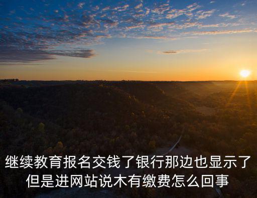 繼續(xù)教育報名交錢了銀行那邊也顯示了但是進網站說木有繳費怎么回事