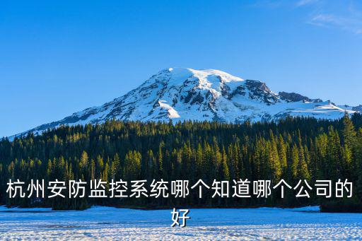 杭州安防監控系統哪個知道哪個公司的好