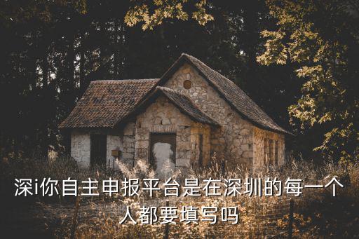 深i你自主申報平臺是在深圳的每一個人都要填寫嗎