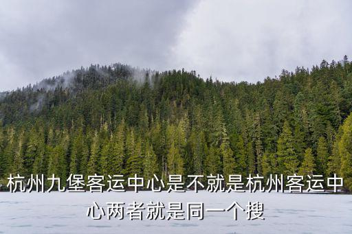 杭州九堡客運中心，杭州九堡站是不是就是杭州客運中心站