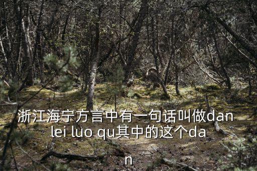 浙江海寧方言中有一句話叫做dan lei luo qu其中的這個dan