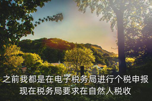 之前我都是在電子稅務局進行個稅申報現在稅務局要求在自然人稅收