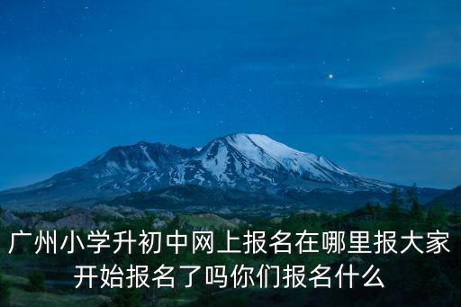 小升初網上報名，廣州小學升初中網上報名在哪里報大家開始報名了嗎你們報名什么