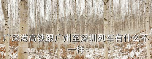 廣深港高鐵跟廣州至深圳列車有什么不一樣