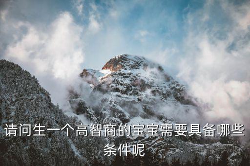 請(qǐng)問(wèn)生一個(gè)高智商的寶寶需要具備哪些條件呢