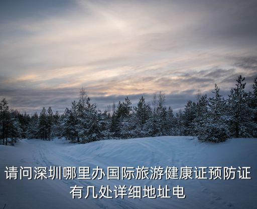 請問深圳哪里辦國際旅游健康證預防證有幾處詳細地址電