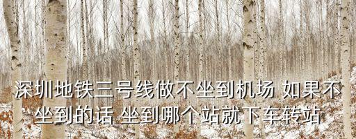 深圳地鐵三號線做不坐到機場 如果不坐到的話 坐到哪個站就下車轉站