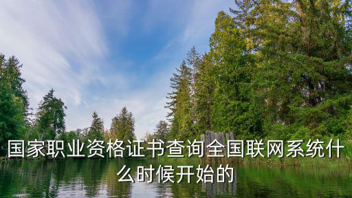 國家職業資格證書查詢全國聯網系統什么時候開始的