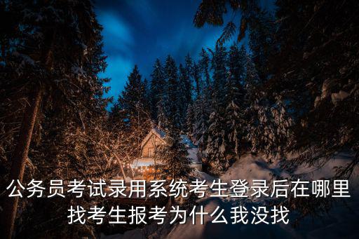 考生登錄系統，公務員考試錄用系統考生登錄后在哪里找考生報考為什么我沒找