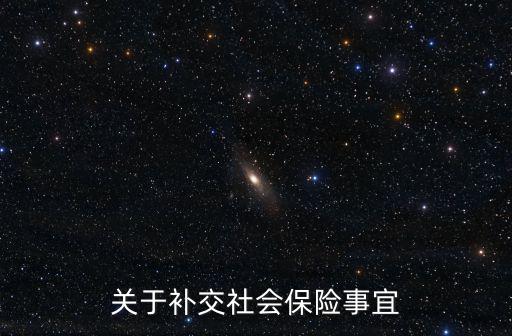 社保補繳，關于補交社會保險事宜