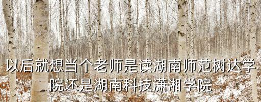 以后就想當個老師是讀湖南師范樹達學院還是湖南科技瀟湘學院