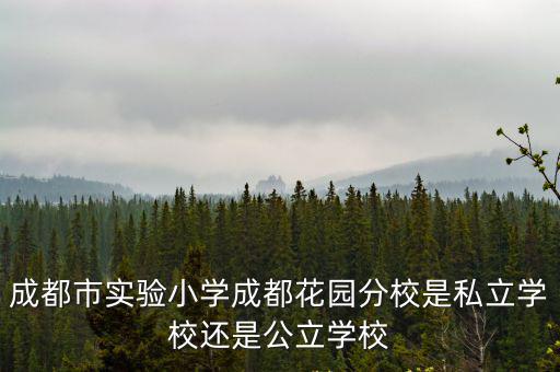成都市實驗小學，成都市實驗小學成都花園分校是私立學校還是公立學校