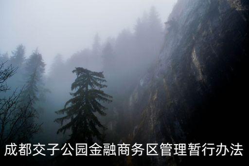 成都交子公園金融商務(wù)區(qū)管理暫行辦法