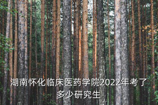 湖南懷化臨床醫(yī)藥學院2022年考了多少研究生