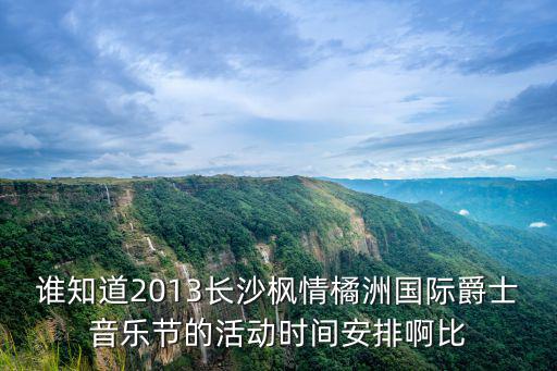 爵士音樂節，橘洲爵士音樂節起始于哪一年