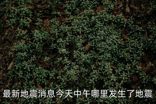最新地震消息，最新地震消息今天中午哪里發生了地震