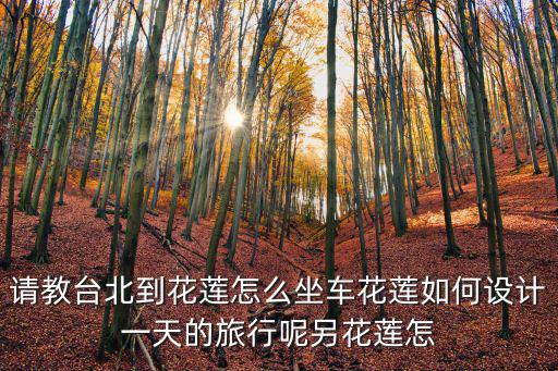 請教臺北到花蓮怎么坐車花蓮如何設計一天的旅行呢另花蓮怎