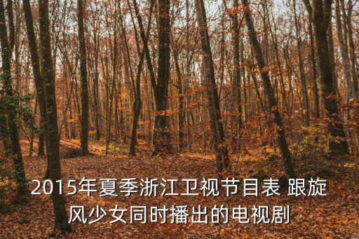 2015年夏季浙江衛視節目表 跟旋風少女同時播出的電視劇