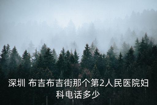 深圳 布吉布吉街那個第2人民醫院婦科電話多少