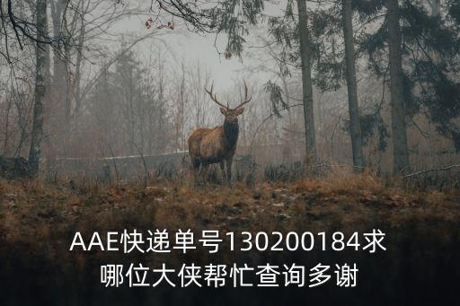 AAE快遞單號130200184求哪位大俠幫忙查詢多謝